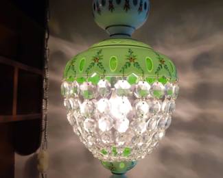 Gorgeous Green Handpainted Bohemian Chandelier