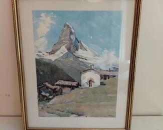 Serbian Artist A Marc Framed Watercolor