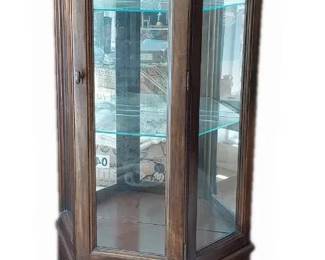 Narrow Mirrored Wood Display Cabinet