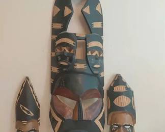 Wood Carved African Masks