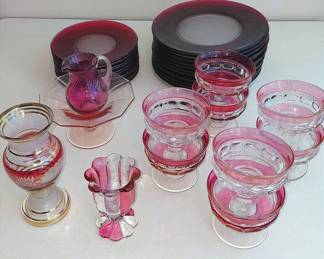 Elegant Cranberry Glass Dishes
