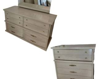 MCM Neutral Melamine Veneer Dresser Set