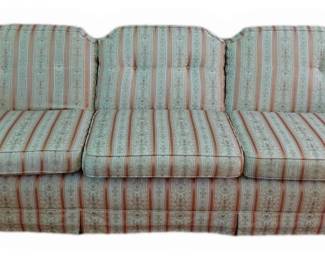 Well Maintained Striped And Floral Vintate Sofa