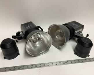 Two Interfit Halogen 1000 professional studio lighting units