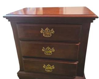 Vintage 3Drawer Bedside Commode  Nightstand by Florida Furniture Industries