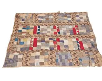 Antique Scrap Patchwork Handmade Quilt