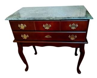 Vintage Queen Anne Style Wooden Lowboy Cabinet