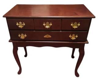 Vintage Queen Anne Style Carved Mahogany Lowboy Chest
