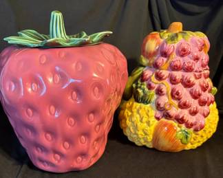 2 Fruit Themed Cookie Jars