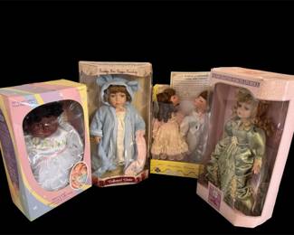 Collection Of Four Vintage Dolls, Still In BoxOne Box Not In Great Condition