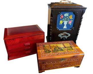 2 Wooden Jewelry Boxes  A Thomas Coll. Ed. Radio