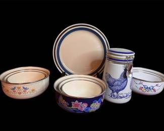 Kitchen Mystery Lot Featuring 3 Incredible Vintage Enamel Sets W
