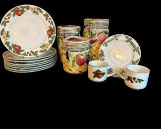 Vtg Gourmet Home Accents Ceramic Canisters  Cades Cove Stoneware