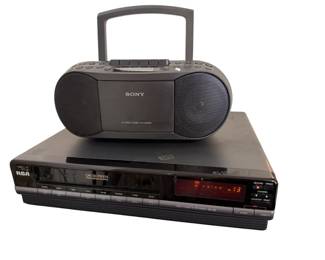 Sony Cd Radio CassetteCorder And RCA Video Cassette Recorder VHS