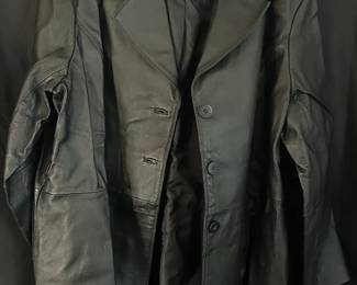 Worthington Womens Black Genuine Leather Blazer Car Coat Jacket Size 2XL