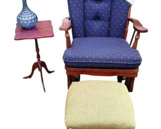 County Line Gliding Rocking Chair, Stool And Decor Bundle