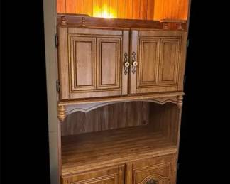 Vintage Lighted DisplayStorage Cabinet