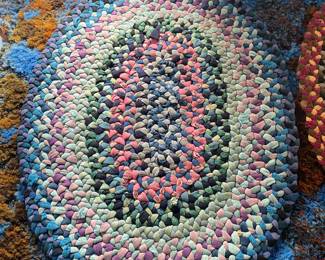 Vintage Hand Woven Throw Rug