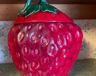 Vintage, Giant Strawberry, Cookie Jar