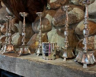 20 Silver plated candleabras $30 ea
