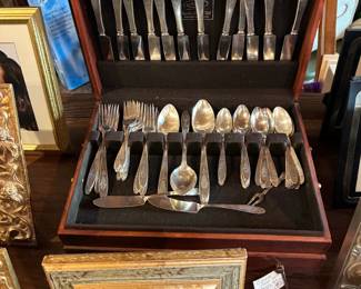 love Birds silver plate for 12.  $199