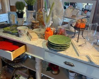 william sonoma carrara topped serving table/island.  2999