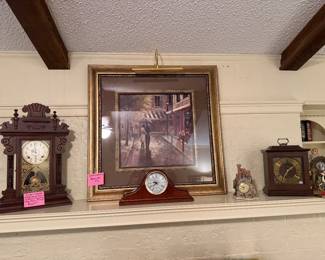 Antique clock and more battery operated and winding clocks