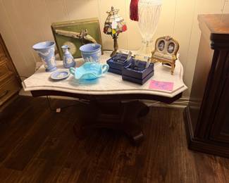 Marble top antique coffee table