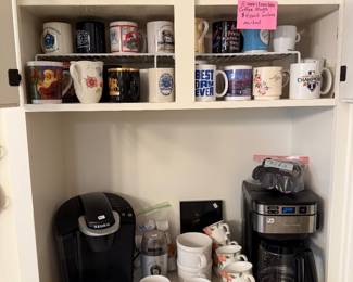 Mugs, coffee makers