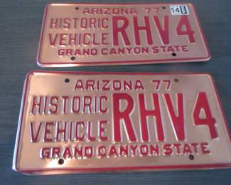 Arizona Historic Set of Copper License Plates