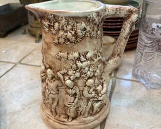 Antique majolica pitcher