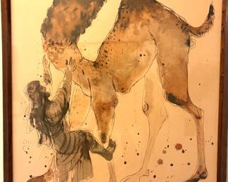 Reuben Rubin (Israel) framed lithograph