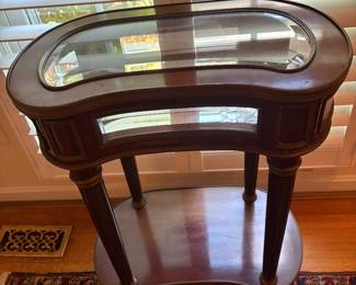 Vintage kidney shape vitrine