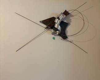 Abstract metal wall hanging