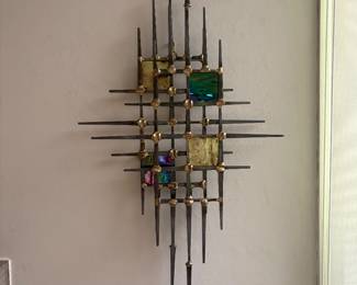 Signed Brutalist metal artwork (Curtis Jere style)