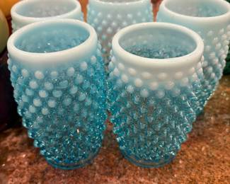 Mid-Century Fenton hobnail glasses