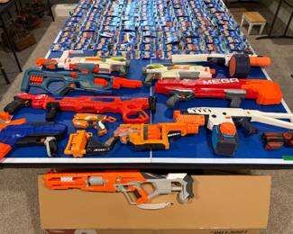 Collection of Nerf blasters