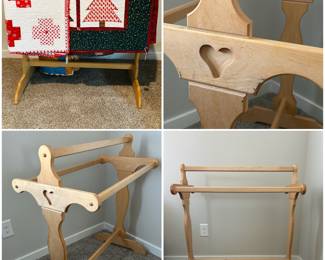 Vintage 90s country-style, heart cutout, cottage core quilt rack