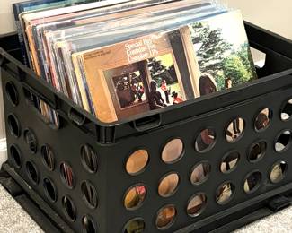 Crate of vintage vinyl record albums (1 of 2)