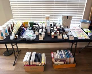 Vitamins, protein powders, herbs, essential oils, and other herbologist supplies/supplements