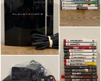 PlayStation 3 video games console with games. Xbox 360 video game console with video games. Xbox Kinect.