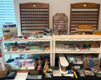 Sewing supplies including thread and crafting supplies