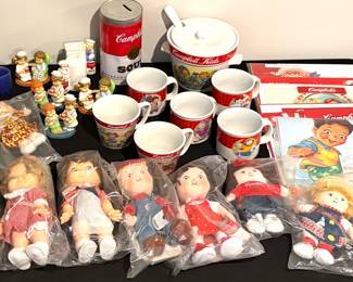 Collection of Campbell Soup collectables 