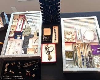 Collection of vintage fine and costume jewelry.