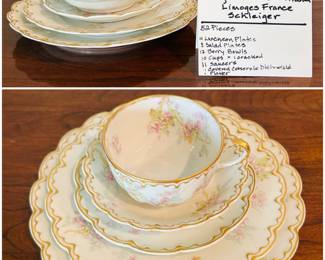 Vintage Theodore Haviland Limoges France Sckleiger 52 piece set