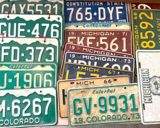 Collection of vintage license plates