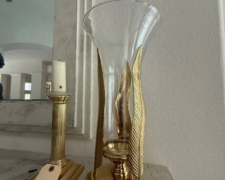 Brass and glass vase