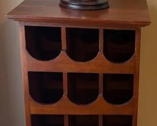 Pier One Wood 15 Bottle Wine Holder and Large Murano Lavorazione Glass Vase