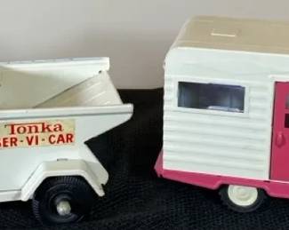Tonka  Servicar Scooter And Pink Jeep RV