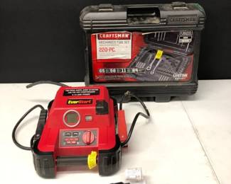 750 Peak Amps Jump Starter 120 Psi Air Compressor 2.1 A USB Pwr, Craftsman Tool Set